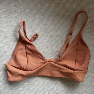 Tori Praver Ribbed Peach Triangle Bralette